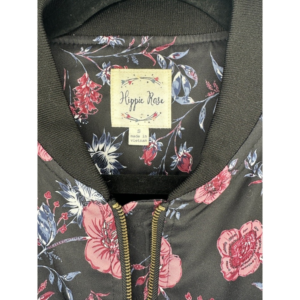 Hippie Rose Women's Floral Bomber Jacket Size S Boho Indie Artsy Y2K Soft Grunge - Picture 6 of 8